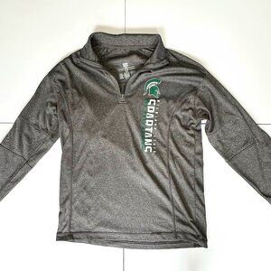 MSU Spartans Women's 1/4 Zip Long Sleeve Mock Neck Pullover, Size Large
